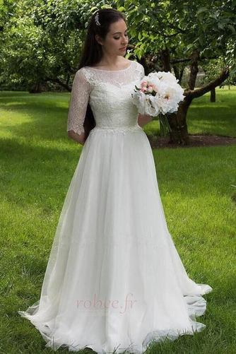 Robe de mariée Dentelle Manche Aérienne Simple Poire Tulle Fermeture à glissière - Page 1