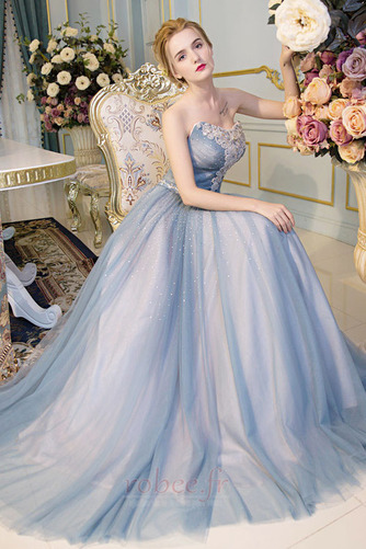 Robe de bal Tulle Fourreau Avec Bijoux Naturel taille Laçage - Page 3