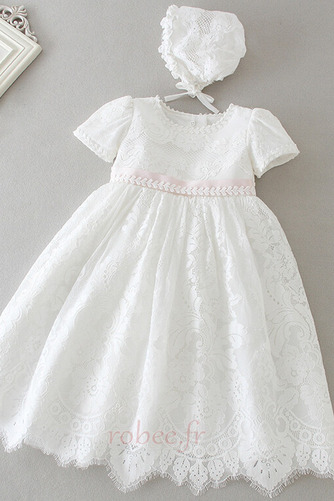 Robe de fille de fleur A-ligne Printemps Dentelle Vacances Col de chemise t - Page 1