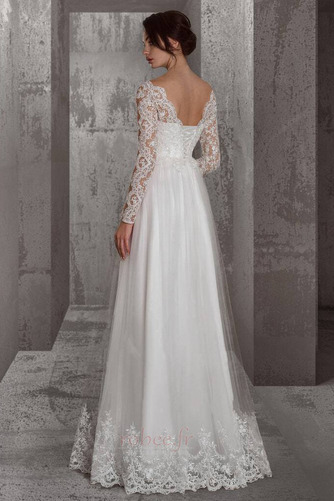 Robe de mariée Lacez vers le haut Naturel taille Col en V Manche Aérienne - Page 2