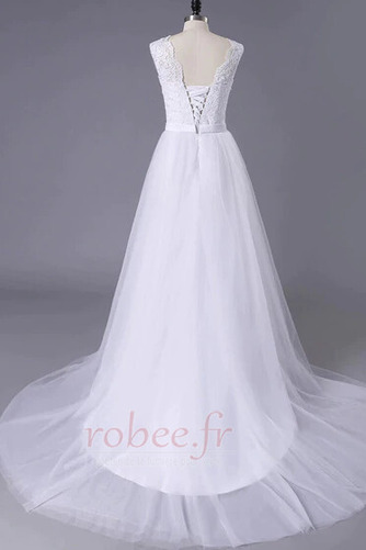 Robe de mariée Simple Sans Manches Lacez vers le haut Petit collier circulaire - Page 2