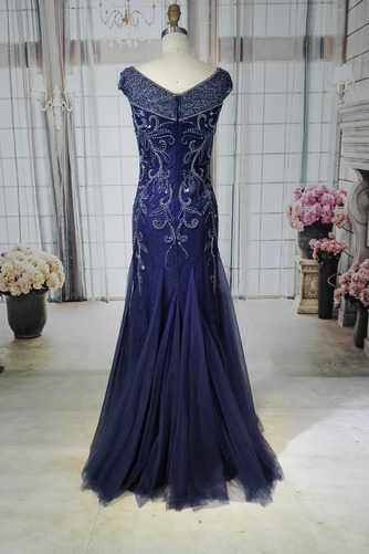 Robe de soirée Tulle Fourreau Avec Bijoux Manche Courte Épaule envelopper - Page 2