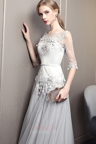 Robe de soirée Tulle Naturel taille Couvert de Dentelle Dos nu - Page 6