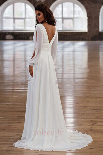 Robe de mariée Drapé Traîne Courte a ligne Printemps Manche de T-shirt - Page 2