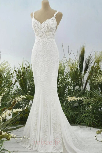 Robe de mariage Fermeture à glissière Tulle Elégant Sirène Naturel taille - Page 1