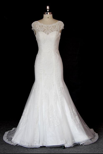 Robe de mariée Dentelle Sans Manches Sirène Salle des fêtes Lacez vers le haut - Page 1