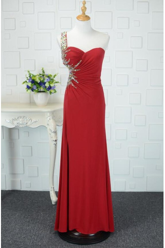 Robe de soirée a ligne Ruché Col Asymétrique Festin Sans Manches - Page 1