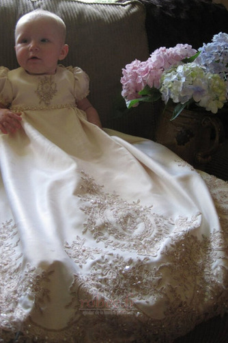 Robe de fille de fleur Satin Manche Courte Princesse Longue Petites Tailles - Page 3