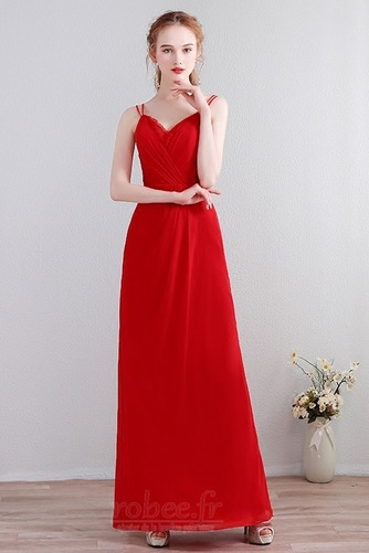 Robe de demoiselle d'honneur Mousseline Été Drapé Sans Manches - Page 1