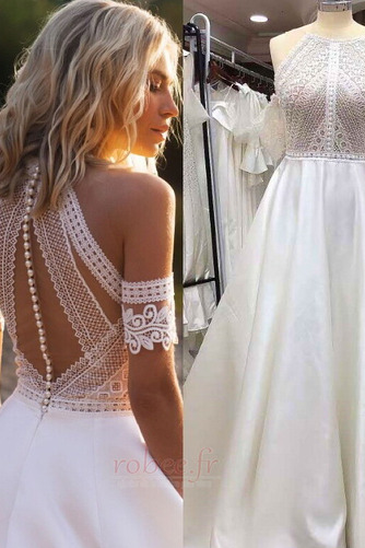 Robe de mariage Dentelle Dentelle Jardin Sans Manches Gaze Petit collier circulaire - Page 3