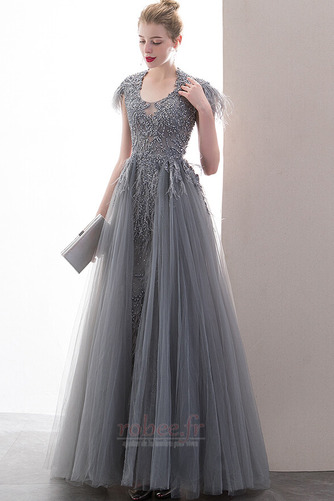 Robe de bal Tulle Sans Manches Longue Fermeture éclair Automne - Page 1