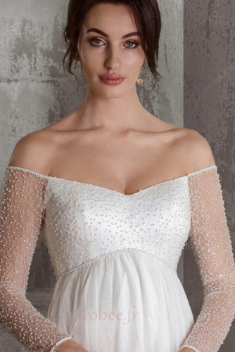 Robe de mariée Manche Longue Drapé Tulle Empire Longue Manche Aérienne - Page 5