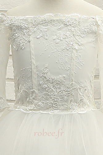 Robe de fille de fleur Médium Laçage Appliquer 3/4 Manche Naturel taille - Page 3
