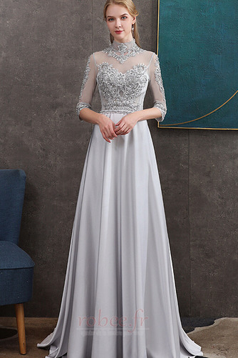 Robe de soirée Col haut Éternel Trou De Serrure a ligne 3/4 Manche - Page 1