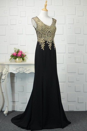 Robe de soirée A-ligne Haute Couvert Cérémonial Col en V Train de balayage - Page 2