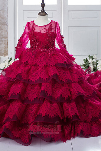Robe de fille de fleur Naturel taille Couvert de Dentelle Festonné - Page 4