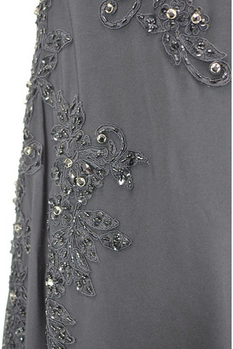 Robe de soirée aligne Perle Mousseline Elégant Manquant Fermeture à glissière - Page 4