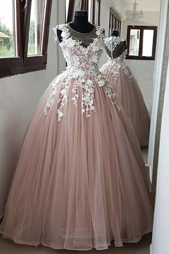 Robe de bal Naturel taille Poire Tulle Gazer Longueur de plancher - Page 1
