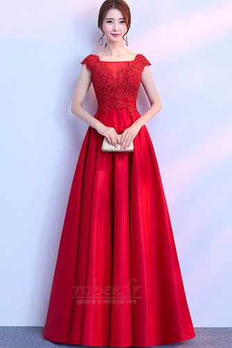 Robe de bal Satin Perlé Traîne Moyenne Formelle Mancheron Manche Courte - Page 5