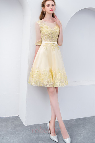 Robe de cocktail Appliquer Epurée Manche Demi Manche Aérienne - Page 1