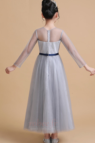 Robe de fille de fleur aligne Montrer Naturel taille noble Orné de Nœud à Boucle - Page 2