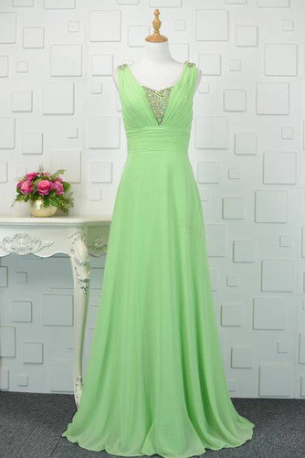 Robe de demoiselle d'honneur Perlé Fourreau plissé Sans Manches - Page 1