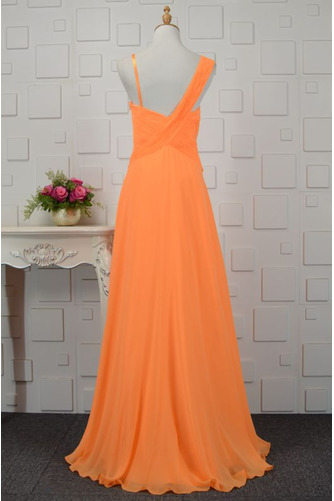 Robe de demoiselle d'honneur Mousseline Col Asymétrique Mariage - Page 3