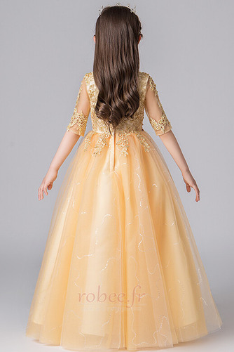 Robe de fille de fleur noble Petit collier circulaire Tulle Longueur au sol - Page 2