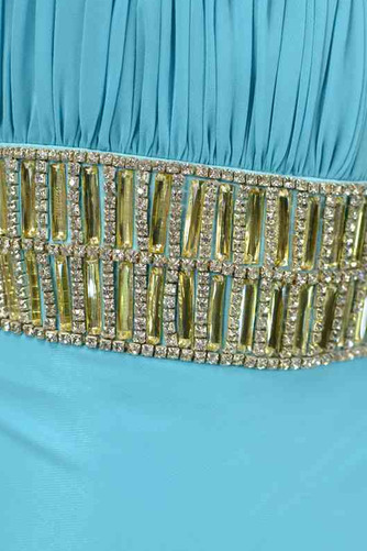 Robe de bal Dos nu Haut Bas Cristal Turquoise Montrer Sans courroies - Page 5