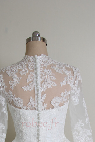 Robe de mariée A-ligne Soie Longue Fermeture à glissière Sage - Page 2