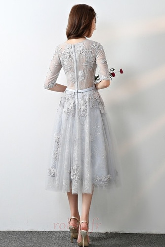 Robe de demoiselle d'honneur Nœud à Boucles Naturel taille Fermeture à glissière - Page 2