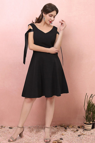Robe de cocktail Spandex Col en V Festin a ligne Sommaire Nœud à Boucles - Page 1