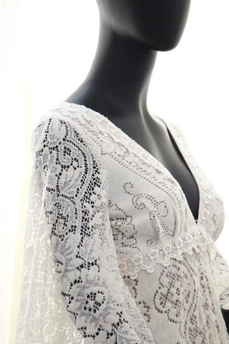 Robe de mariée Dos nu taille haut Dentelle Manche Longue Couvert de Dentelle - Page 6