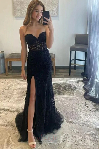 Robe de soirée Tulle Ouverture Frontale Poire Été Longueur au sol - Page 4