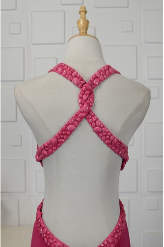 Robe de bal Dos nu Col en V fin Mousseline Pittoresque A-ligne - Page 5