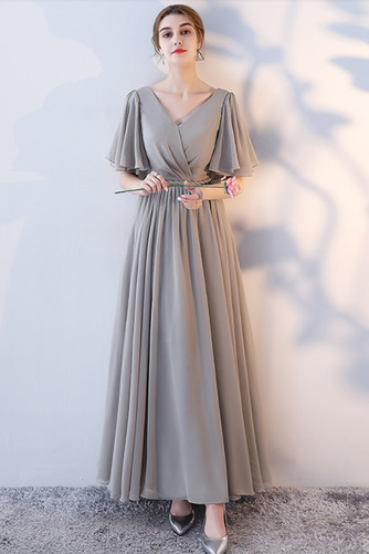 Robe de demoiselle d'honneur Laçage Sans Manches Mousseline A-ligne - Page 13