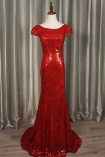 Robe de demoiselle d'honneur Sablier Rosée épaule Manche Courte - Page 3