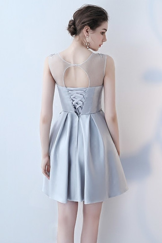 Robe de demoiselle d'honneur Longueur de genou Satin Norme A-ligne - Page 4
