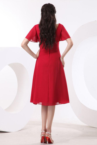 Robe de demoiselle d'honneur Col en V Foncé Mi-longues Plissé - Page 5