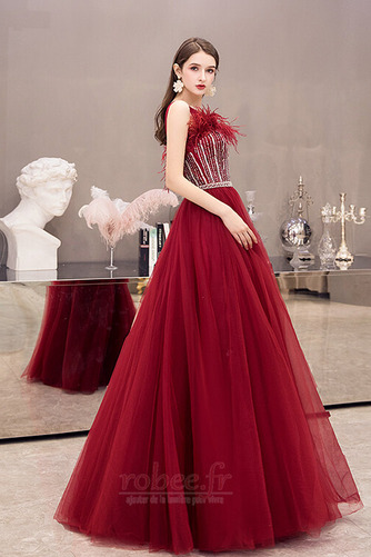 Robe de bal Petit collier circulaire A-ligne Montrer fin net - Page 5