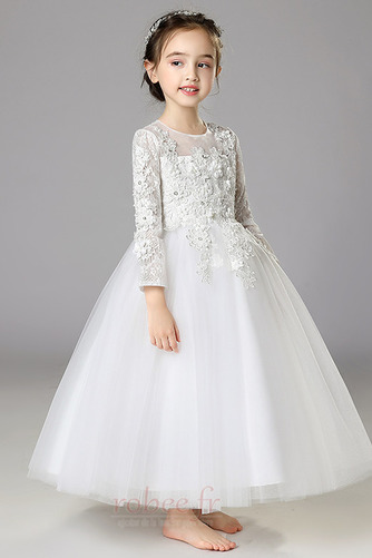 Robe de fille de fleur Tulle Décalcomanie Longueur Cheville Naturel taille - Page 4