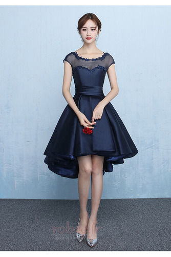 Robe de bal Poire Asymétrique Laçage Sans Manches Satin Printemps - Page 3