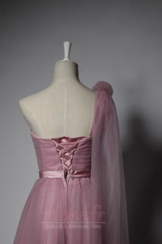 Robe de demoiselle d'honneur Laçage Mariage Col Asymétrique Glamour - Page 4