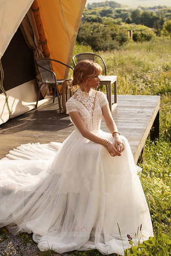 Robe de mariée Manche Courte Poire a ligne Plage Appliquer Naturel taille - Page 3