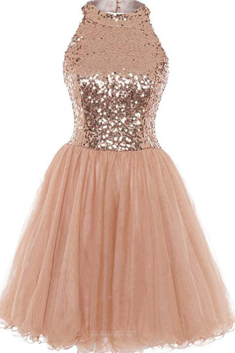 Robe de cocktail Tulle Triangle Inversé Naturel taille Dos nu - Page 1
