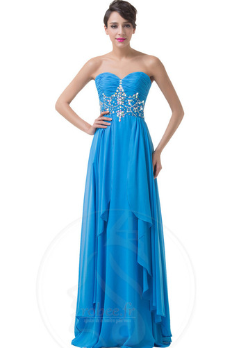 Robe de bal Lacez vers le haut Col en Cœur Été Perle Chiffon - Page 1