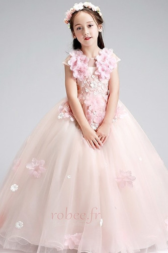 Robe de fille de fleur Manquant Orné de Rosette Elégant Été Fleurs - Page 3