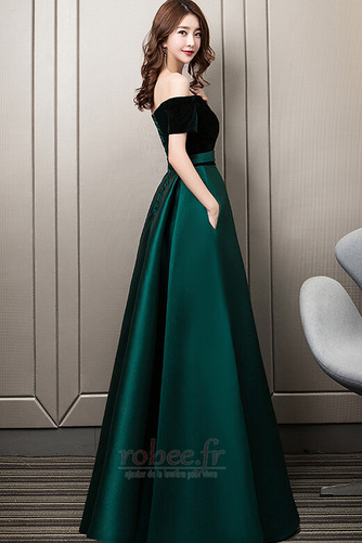 Robe de bal Laçage Rosée épaule Poches Fête Sans Manches a ligne - Page 3