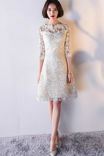 Robe de cocktail Dentelle Epurée Dentelle Longueur de genou Naturel taille - Page 1