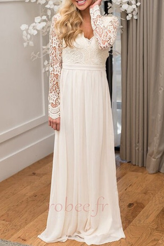 Robe de soirée Mousseline Col en V Été Elégant Manche de T-shirt - Page 1